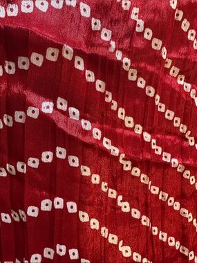 Red Bandhani Print Fabric Skirt